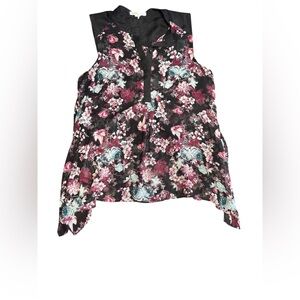 BCBGeneration Floral Sleeveless Blouse - Black and Pink